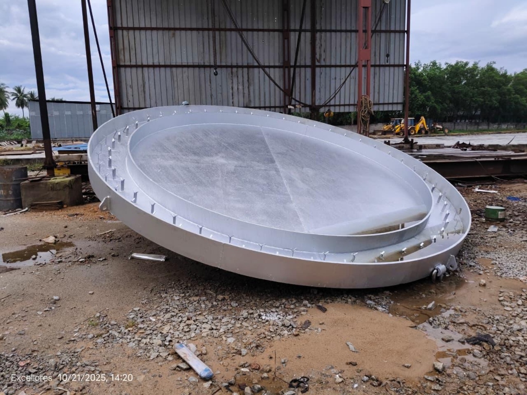 Heavy steel flange throat cover fabrication