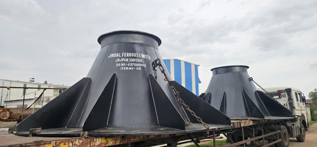 Completed hopper cones ready for dispatch